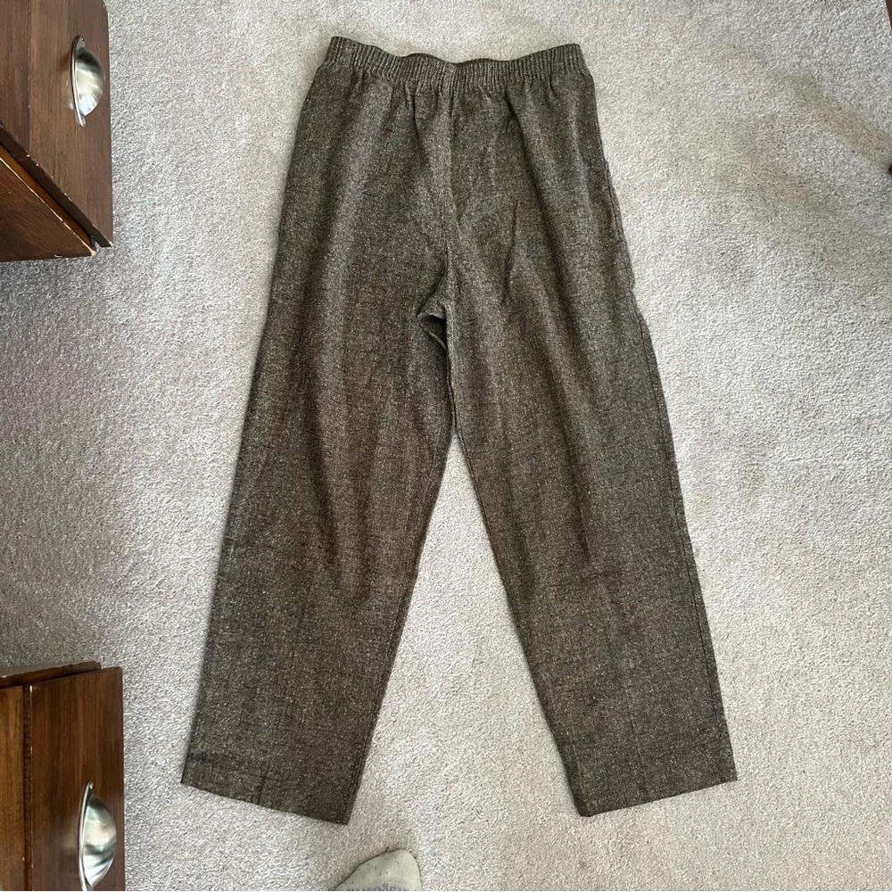 Women’s Vintage Alia Petites Speckled Herringbone Brown Pants - Picture 3 of 4